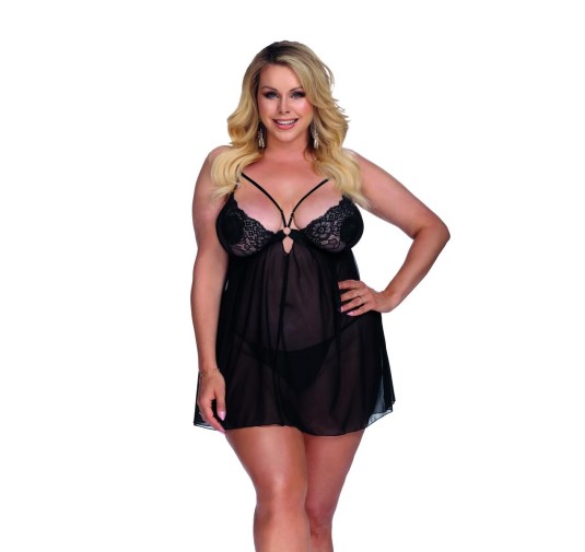 SKYLEE black chemise XL+ (XXL/XXXL) czarna halka